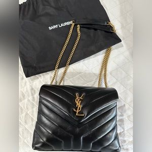 YSL / Saint Laurent Womens Loulou Small Quilted Leather Shoulder Bag